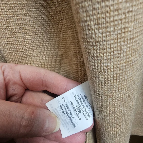 J. CREW 365 Womens Long Sleeve Open Front Cardigan Sweater Duster Beige Medium - Picture 5 of 8